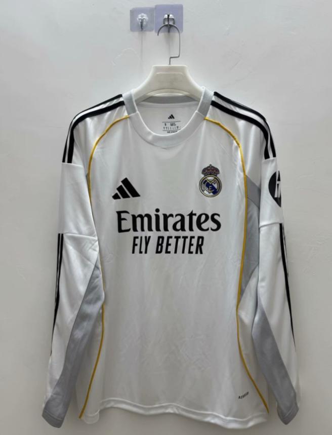 Real Madrid 25/26 Home Long Sleeve Fan Version
